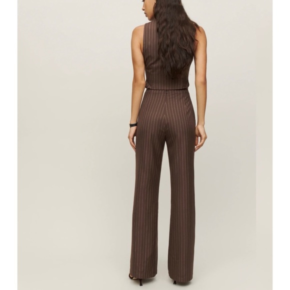 Reformation brown pinstripe vest and pant set - Picture 3 of 4